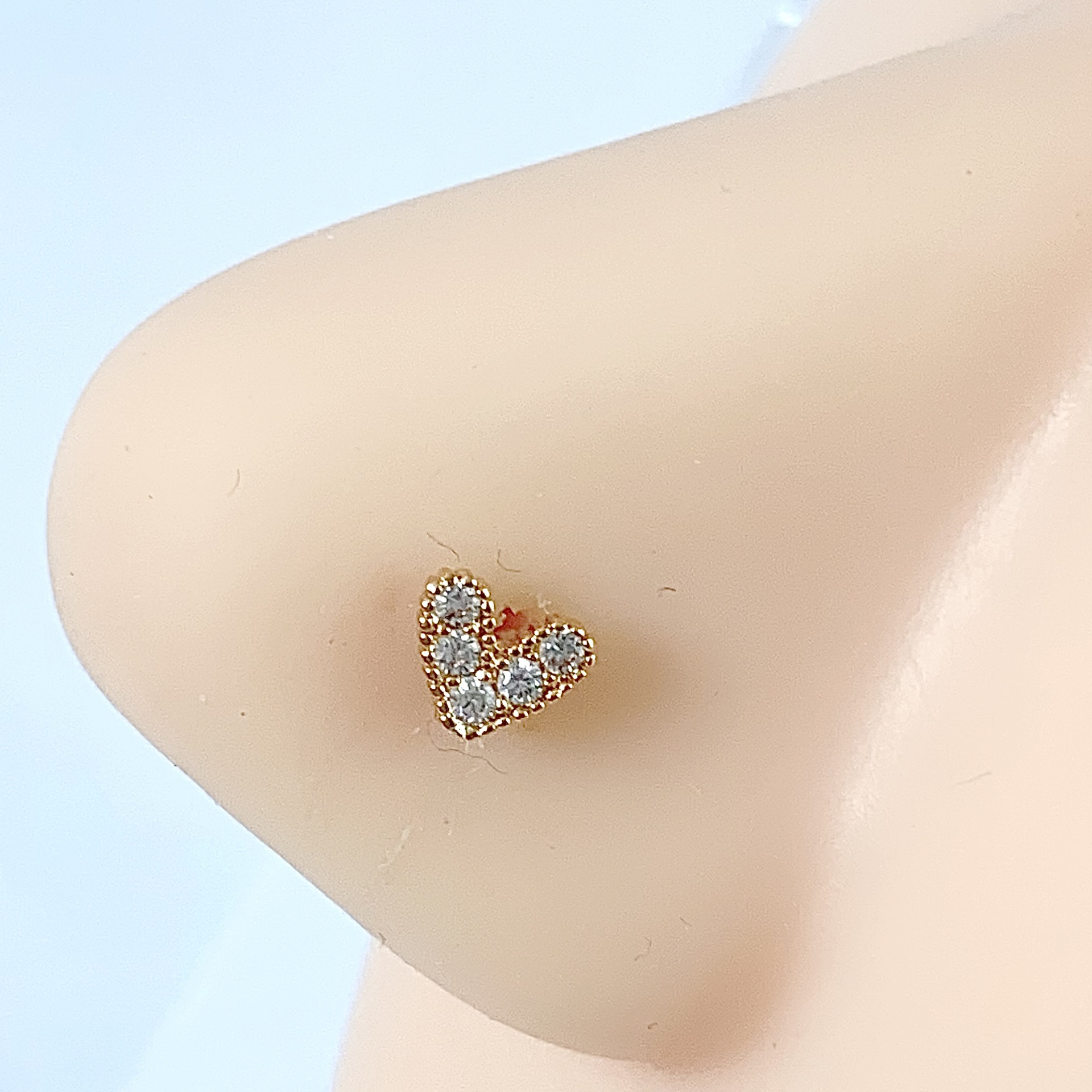Picture of Cross-border Accessories Heart-shaped Love Heart-shaped Pearl Copper Nose Ring Nose Nail Female Ins Style High-end Jewelry