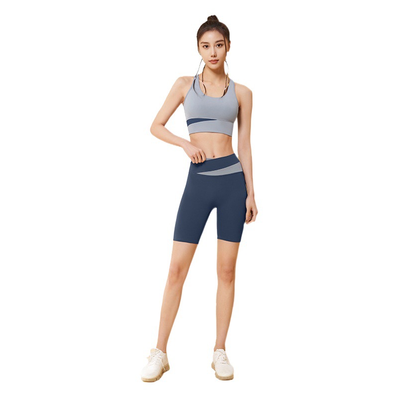 Peach Color Matching Sports Suit Nude Slimming Seamless Body Shaping Waist Running Yoga Fitness Suit for Women