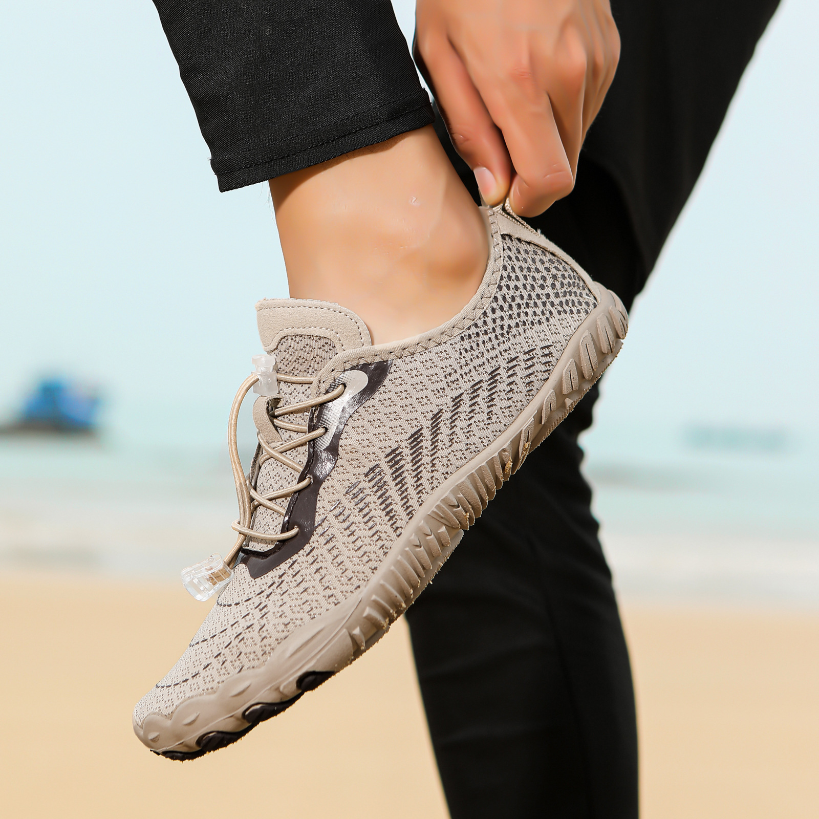 Outdoor River Tracing Shoes for Men and Women, Beach Skin-Friendly Swimming Five-Finger Shoes, Non-Slip, Quick-Drying, Breathable Fishing Wading Shoes for Summer