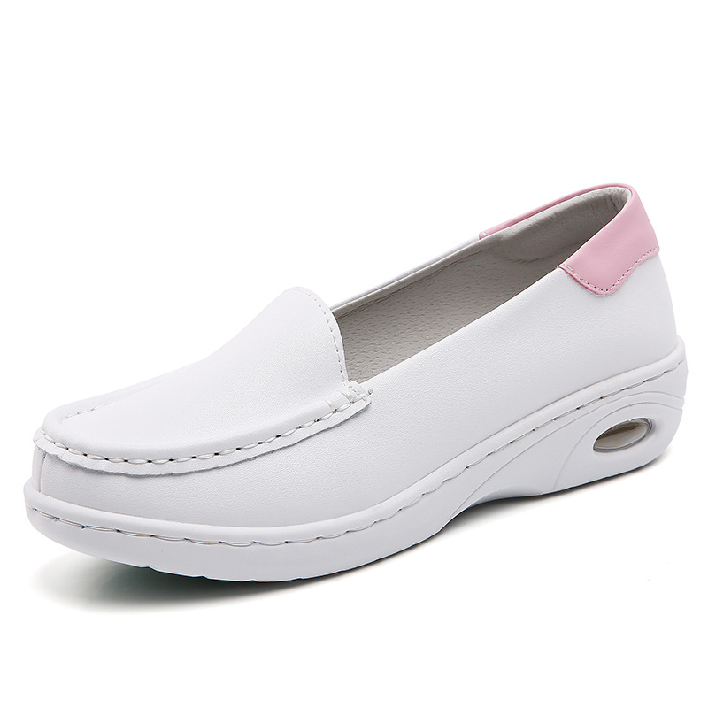 Picture of in stock nurse shoes autumn and winter leather air cushion soft bottom breathable flat anti-slip fleece-lined work shoes cross-border a generation of hair