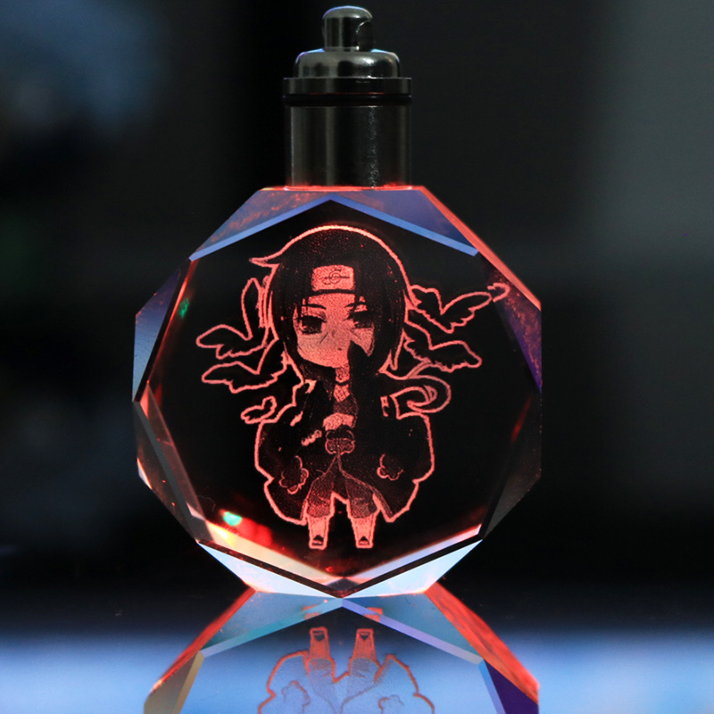 Picture of Naruto Peripheral Pendant Naruto Kakashi Sasuke I Ailuo Animation Luminous Crystal Keychain Wholesale