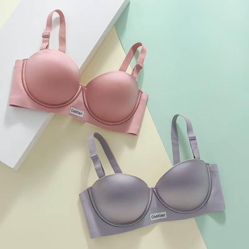 Light Luxury Pearlescent Silks and Satins Intimates for Women with Small Breasts, Push-Up and Enlargement, Anti-Sagging, Wire-Free, Breathable, Traceless Bra