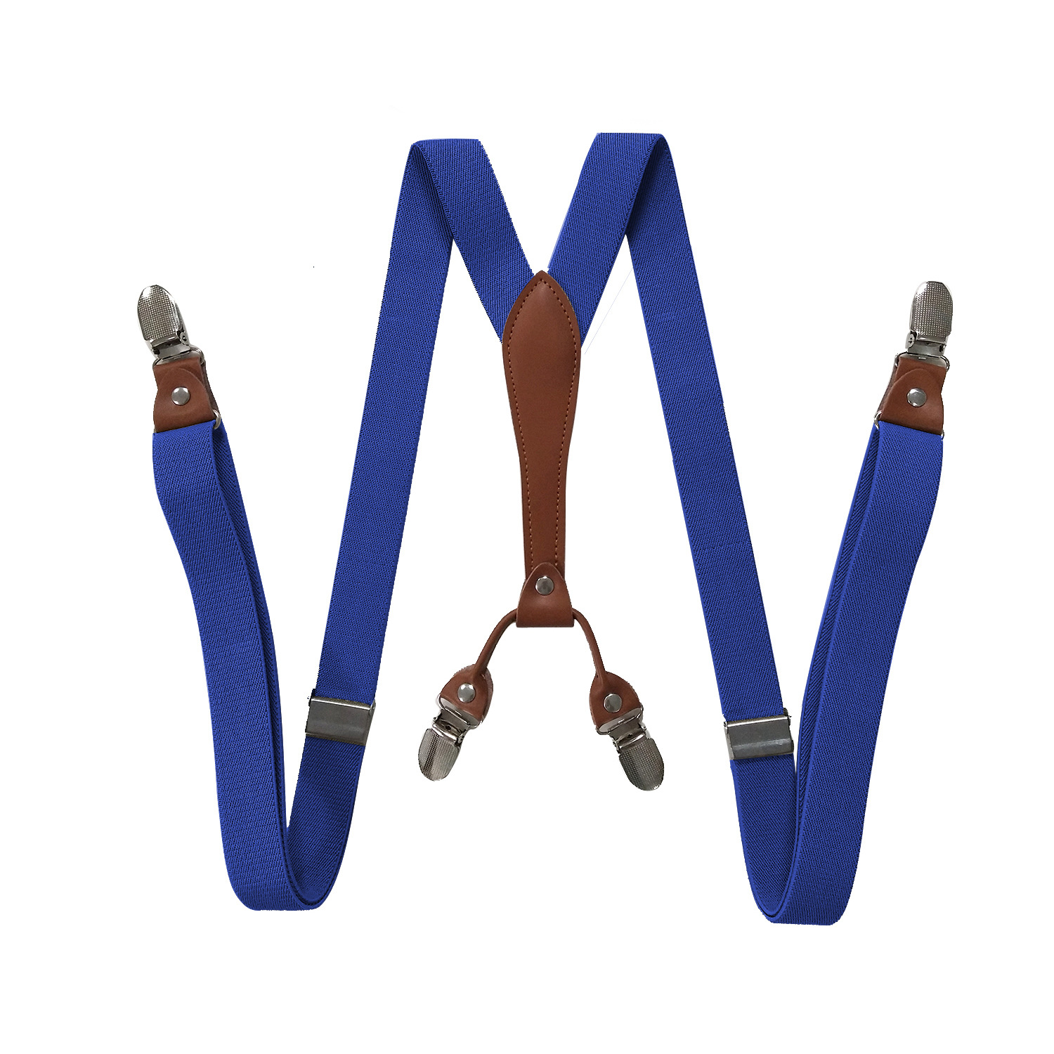Picture of Cross-border supply 2.5cm adult 4-clip loose elastic suspenders for men and women elastic strap clip leather head
