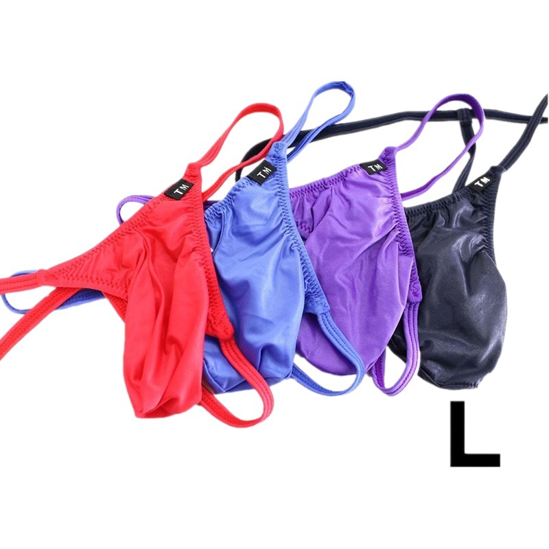Men's thong sexy underwear elephant pants thong men's thin strap JJ set Ice Silk T pants sexy stretch breathable