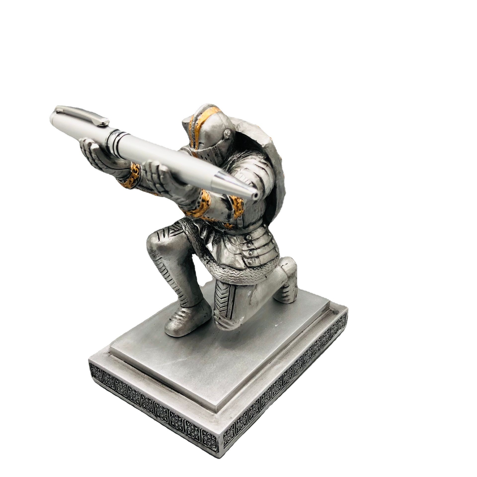 Picture of Executive Soldier Knight Pen Holder Pen Holder Shield Knight Creative Pen Holder Pen Holder PENHOLDER Ornaments