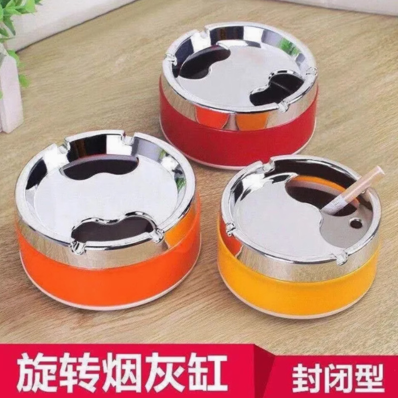 Export Personalized Ashtray with Lid to Prevent Ash Flying, Stainless Steel, Cute for Office, Bathroom, Toilet, Living Room, Home