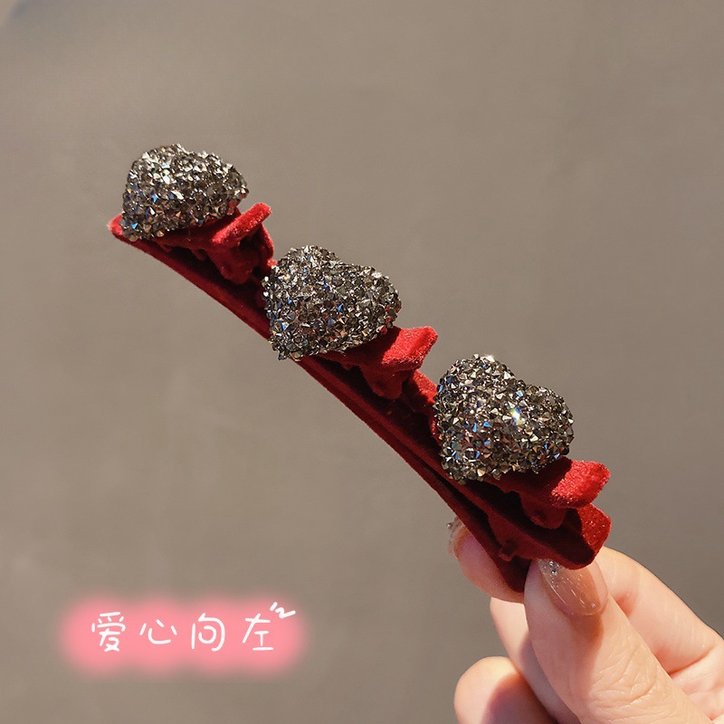 Picture of Flocking Hair Clip Women's Front Head Bangs Clip Side Clip Short Hair Transition Artifact Broken Hair Clip Duckbill Clip Headdress