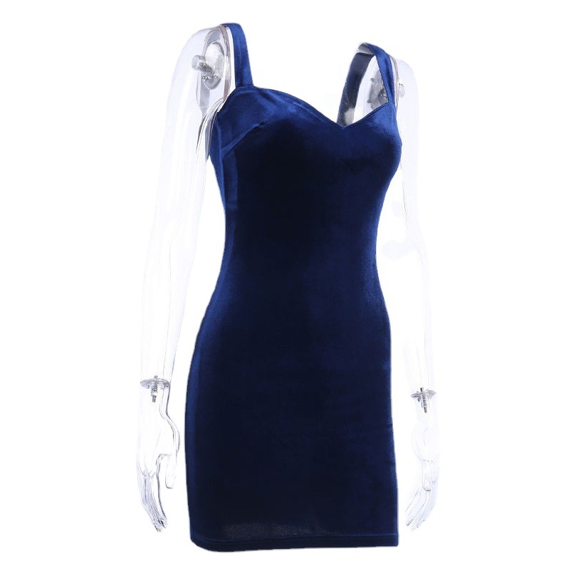 2024 Spring New Internet Celebrity Sexy Suspender Dress Feminine Slim Suede Hip Skirt Elegant