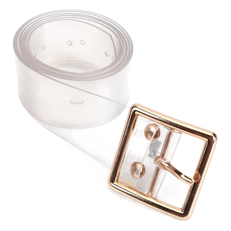 Spot wholesale transparent belt round buckle square buckle love buckle simple Joker women's belt skirt jeans student accessories