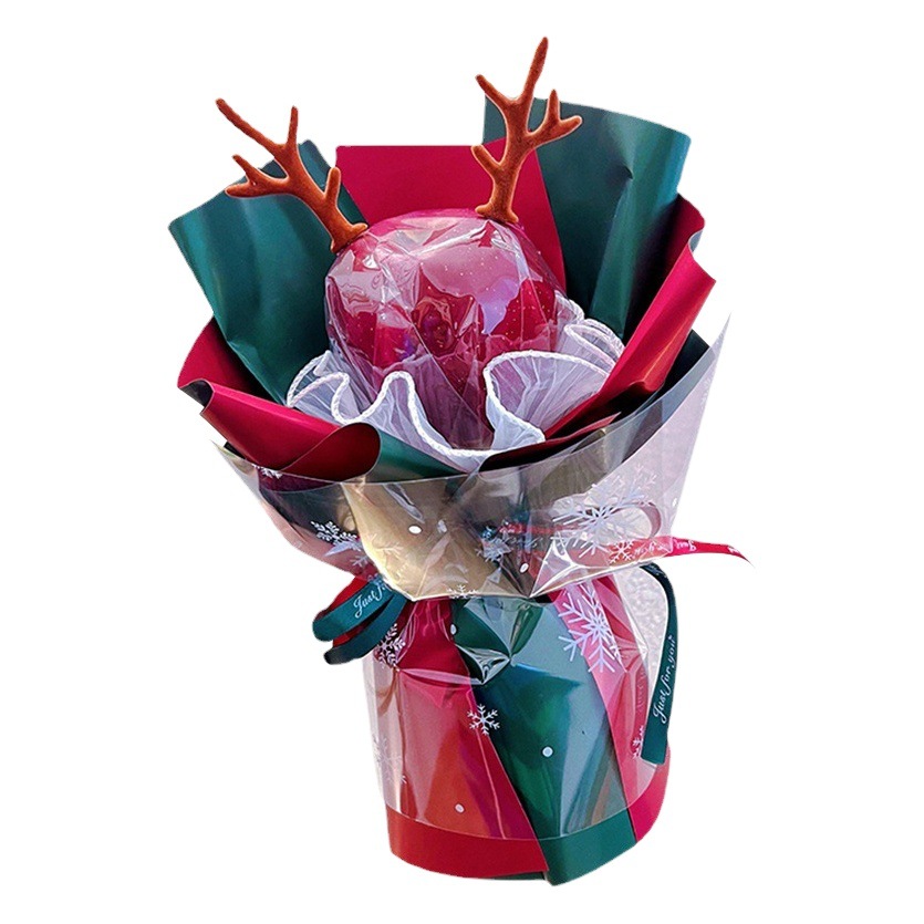 Christmas Apple Bouquet Wrapping Paper Homemade Handmade DIY Gifts Christmas Eve Gifts for Girlfriends