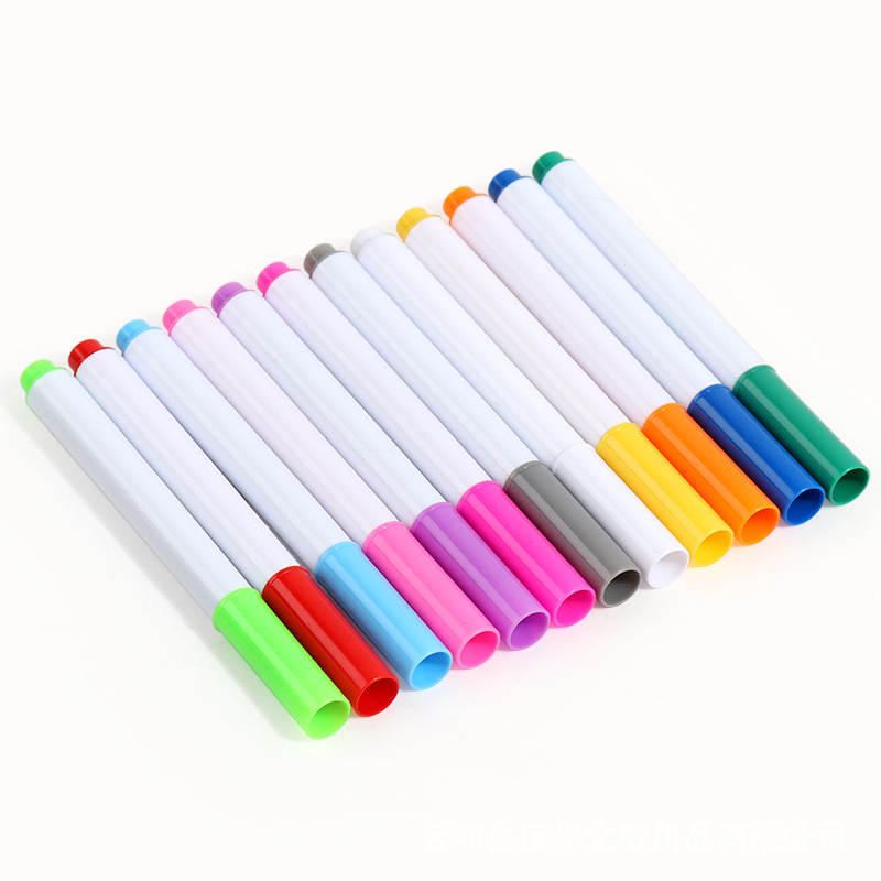 Picture of Dust-free water soluble liquid chalk water-based erasable children's blackboard acrylic board graffiti 12 color light board pen wholesale