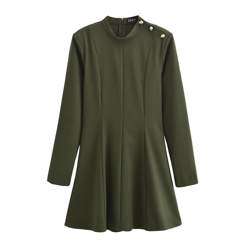 SAW AliExpress Cross-border New dress Women's Wear European and American Style Round Neck Long Sleeve Design Sense Niche 8372323