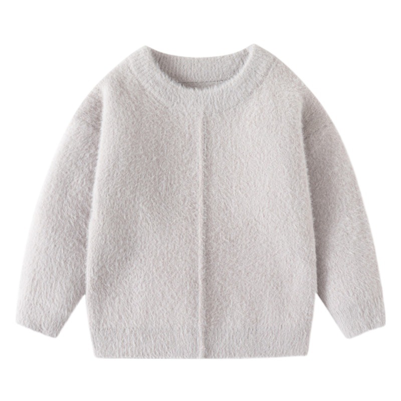 Mink velvet children's sweater Western style baby Autumn pullover top 2023 autumn and winter new children's sweater