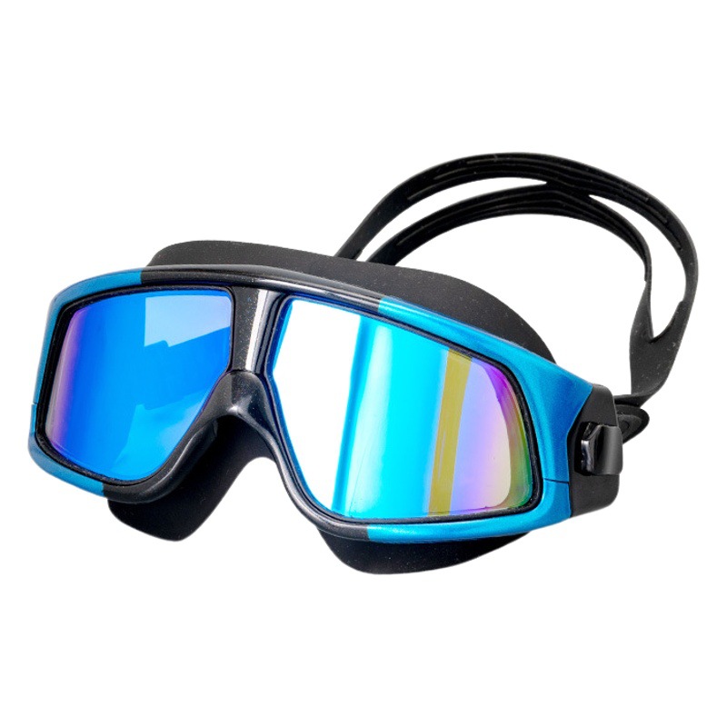 Swimming goggles adult anti-fog with degree myopia glasses large frame electroplated swimming goggles diving equipment wholesale goggles