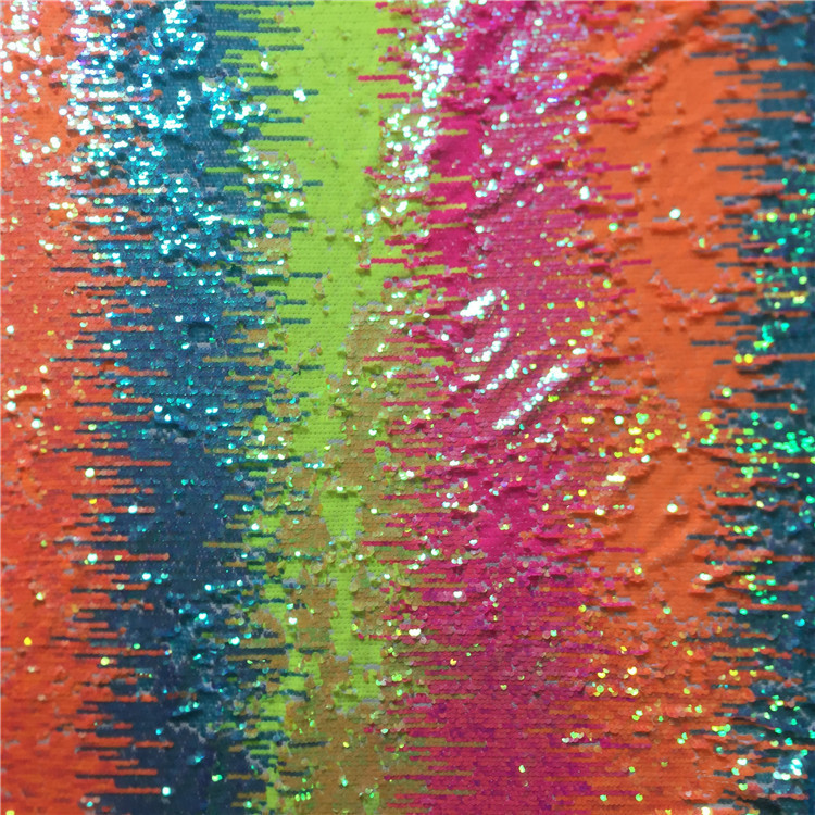 Factory High Density Mesh Sequin Embroidered Dress Dress Wedding Fabric 3mm Gradient Bead Mesh JX4190
