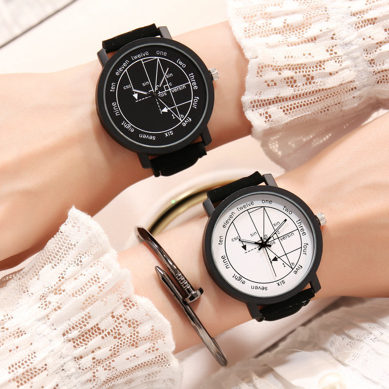 Korean Large Dial Harajuku Retro Style Personalized Simple Women's Fashion Belt Trendy Men's Middle School Couple's Watch
