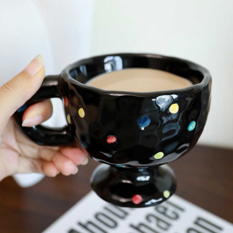 Picture of Personalized Simple Ceramic Creative Mug Hand Kneading Irregular Couple Hand Gift Drinking Cup Tea Cup Tall Coffee Cup