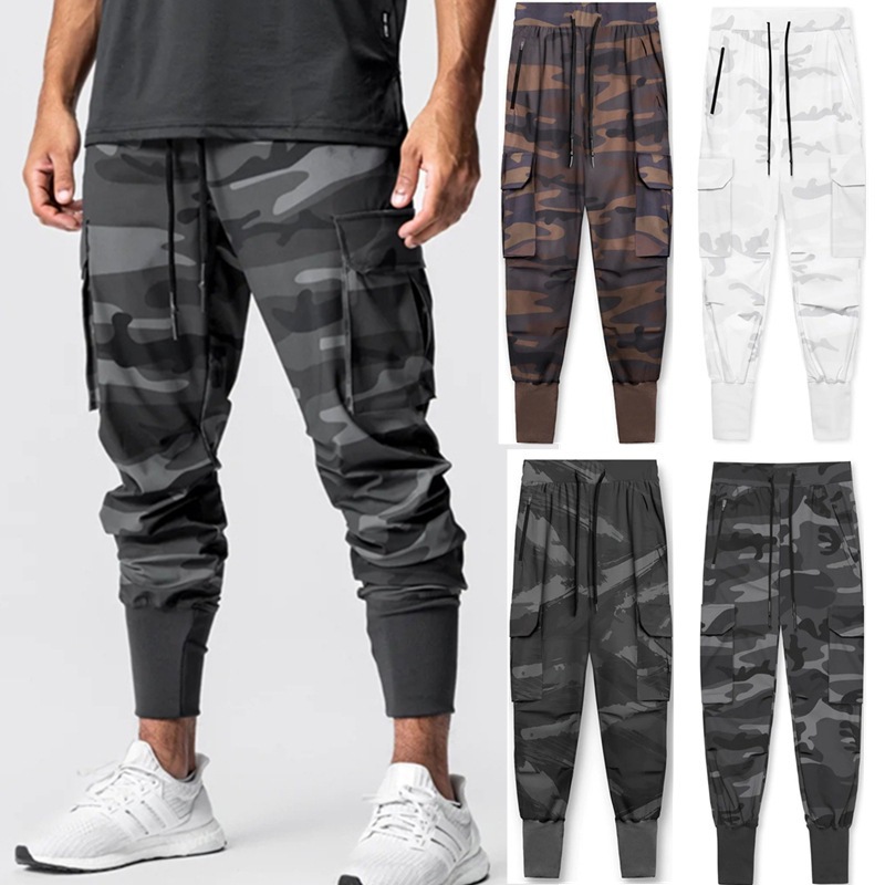 2025 Spring New Fitness Sports Trousers Men's Casual Loose Thin Woven Overalls Leg Sweat Pants