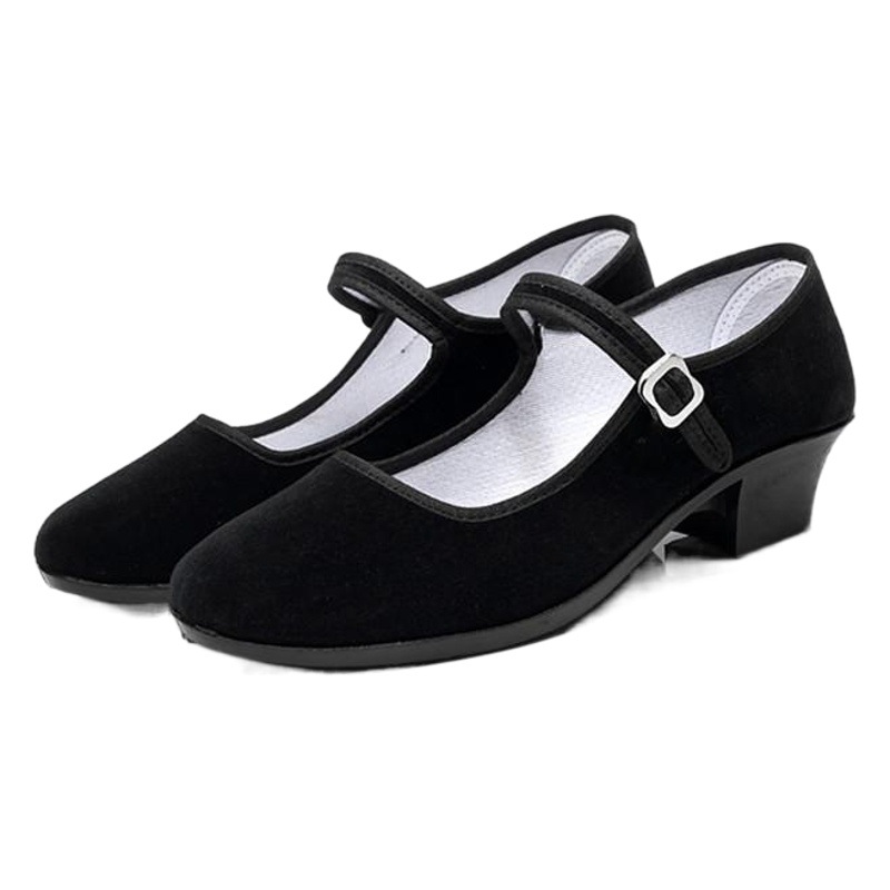Ethnic Dance Shoes Jiaozhou Yangko Shoes Women's High Heel Northeast Xizang Examination Black Cloth Shoes Dance Shoes Women's Examination Dance Shoes