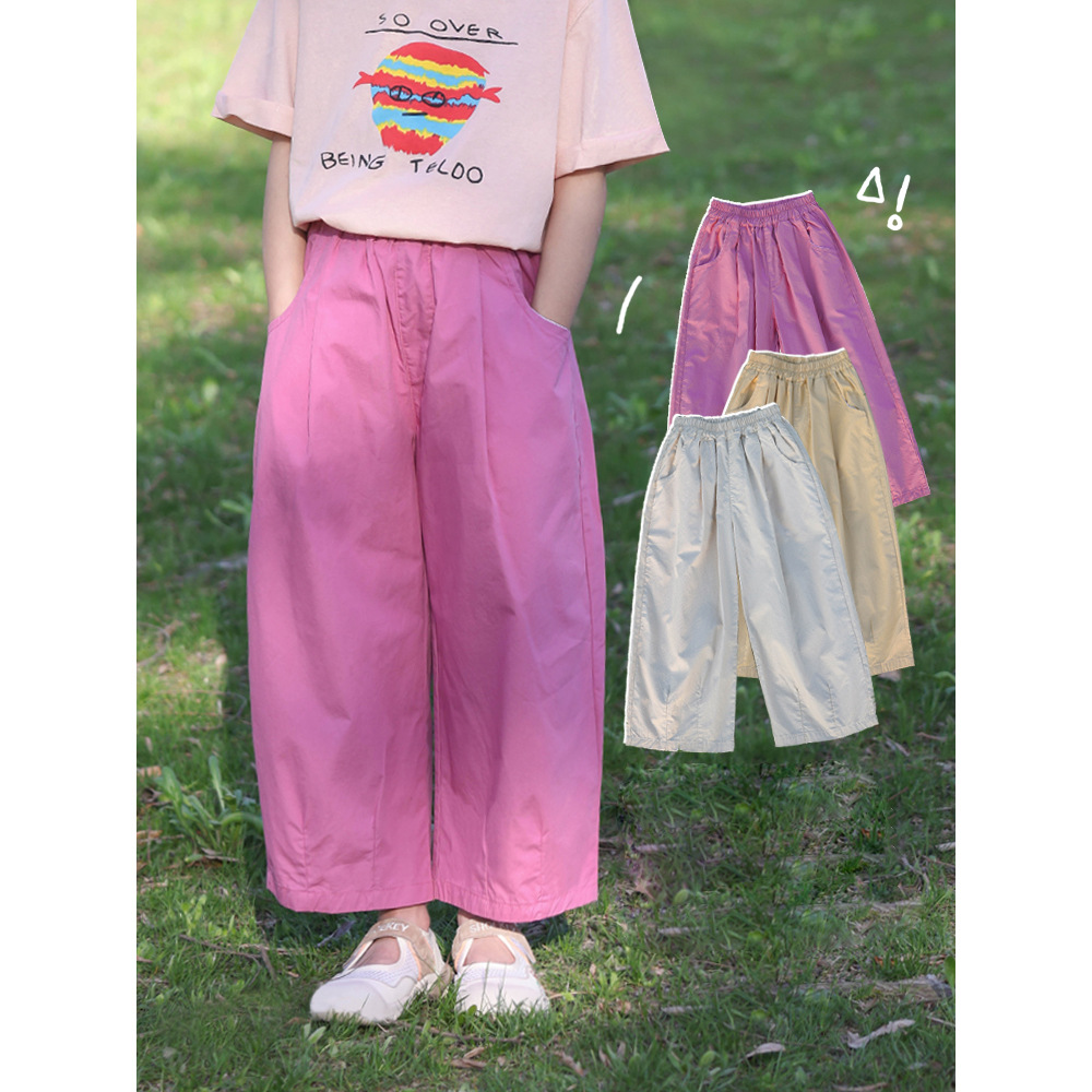 Girls' Casual Pants 2024 Summer New Children's All-match Wide-leg Pants Anti-mosquito Pants Baby Girls' Loose Long Pants