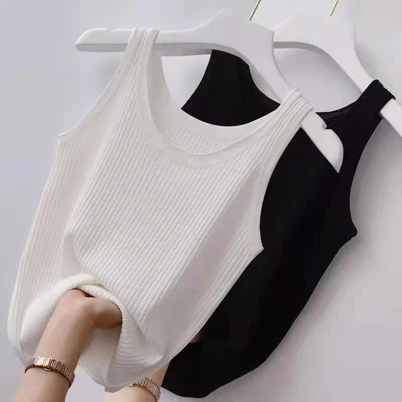 Picture of [Drop Shipping] 40-100kg Camisole Threaded Vest for Women, Large Size, Slim Fit, Outer Wear, Inner Layering Shirt, Sleeveless