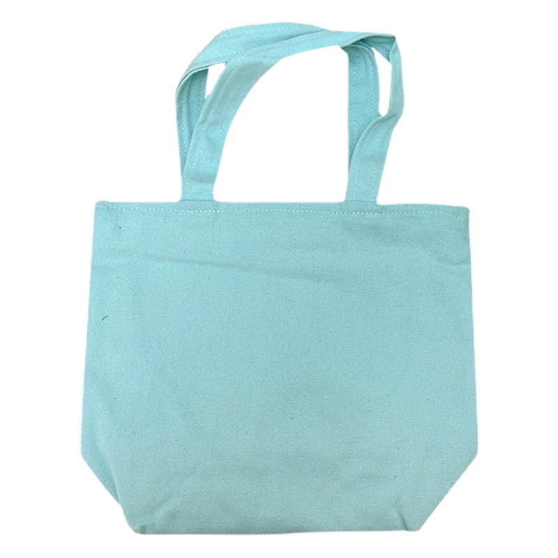 Solid color canvas Bento student lunch box bag makeup hand storage portable small square bag solid color lunch box bag