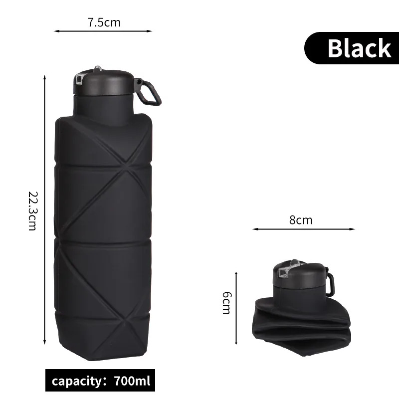Picture of Platinum Silicone Diamond Folding Cup 700ml Outdoor Sports water bottle Cross Border Pocket Portable Kettle