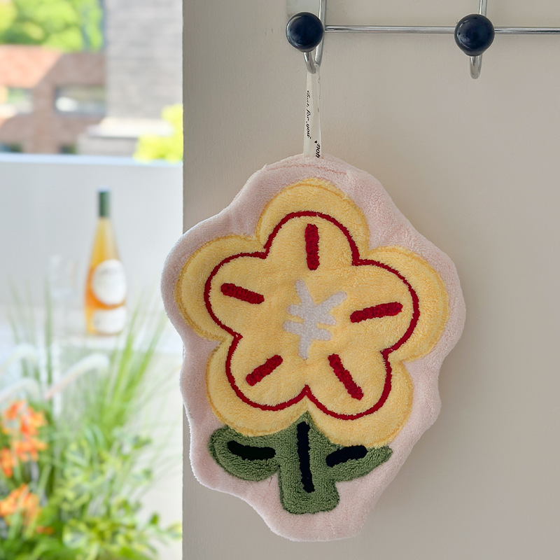 Picture of Rich flower cute towel hanging kitchen bathroom towel bathroom absorbent non-stinky quick-drying towel