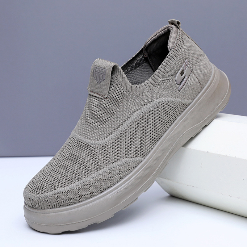 Shoes Men's 2025 Spring and Autumn New Men's Casual Soft Sole Wear-resistant Single-layer Shoes All-match Slip-on Men's Single-layer Shoes Dad's Shoes