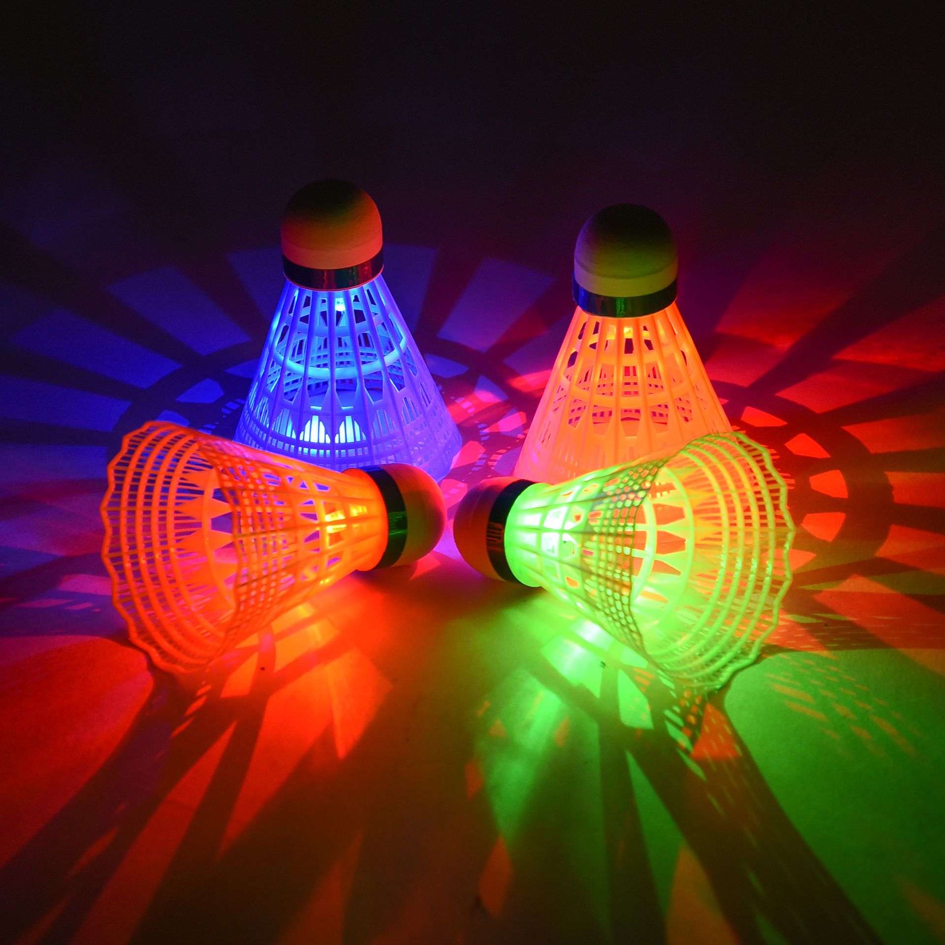 Boska Luminous Badminton Windproof and Durable Plastic Nylon Ball with Light Led Night Luminous Ball Outdoor Training