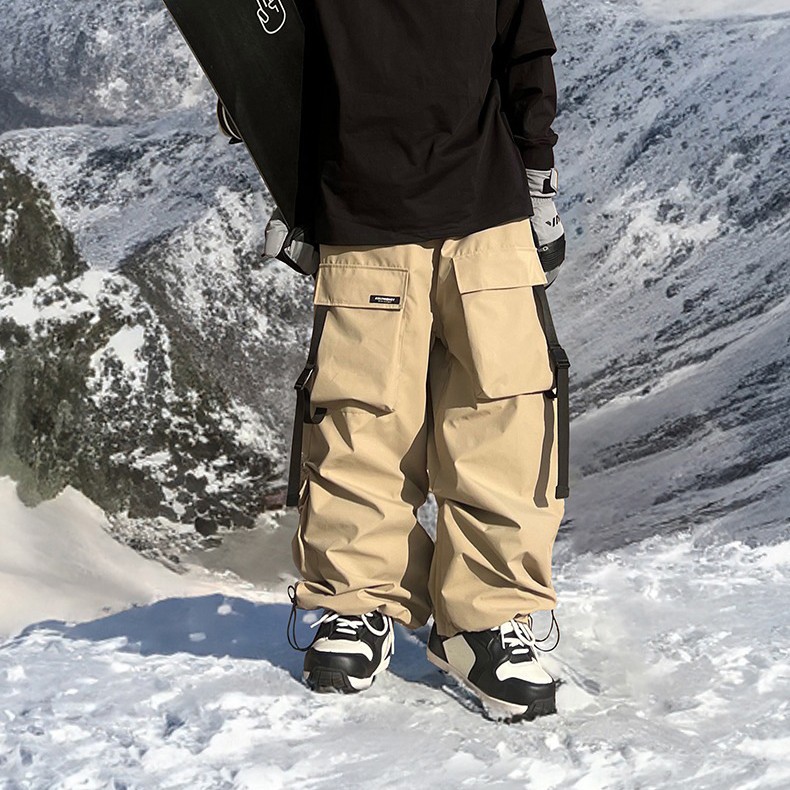 Picture of American-style Functional Single-board Windproof and Waterproof Snow Pants Men's and Women's Multi-pocket Small Potato Ski-wear Casual Pants