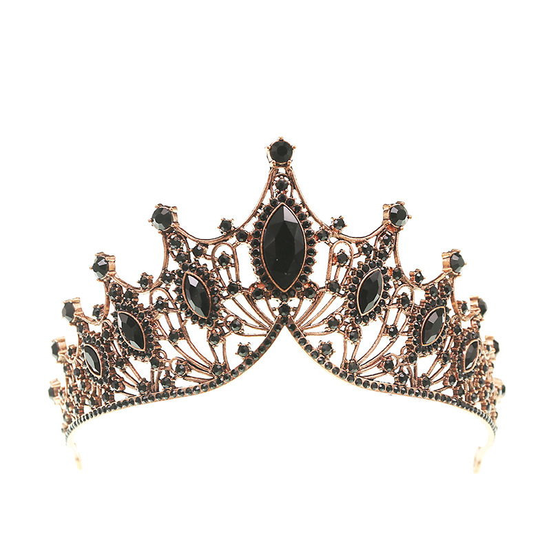 Picture of Cross-Border Bridal Crown Handmade Jewelry Rhinestone Tiara European and American Crown Children's Hair Accessories Adult Birthday Baking Dress