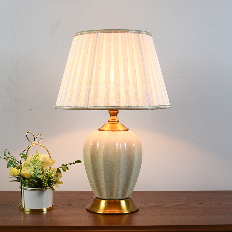 American simple home study bedroom desk lamp cross-border light luxury bedside lamp ceramic ornaments wholesale