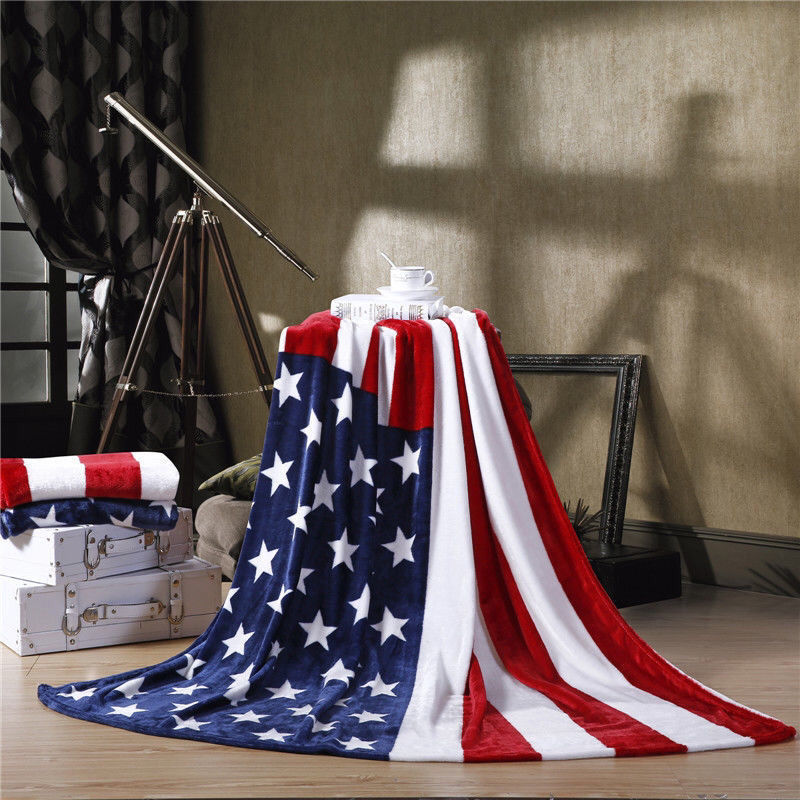 Wholesale Cross-Border Air Conditioning Blankets for Export, Flannel British Union Jack Flag, American Stars and Stripes Flag Blankets, Gift Blankets