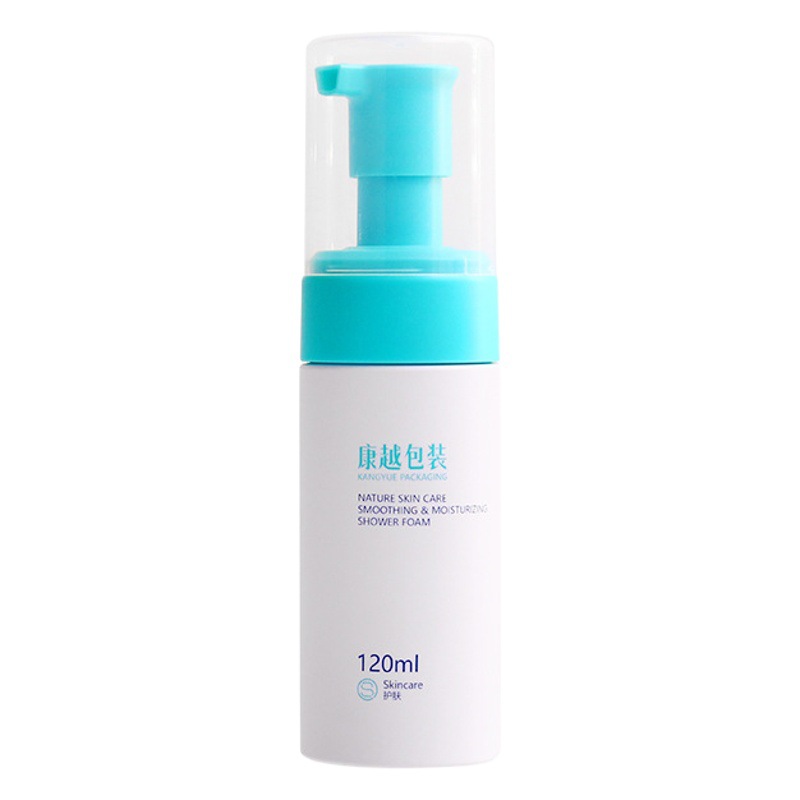 New press pump head foam bottle packing material PET foaming bottle White Cleansing Mousse bottle facial cleanser sub-bottle