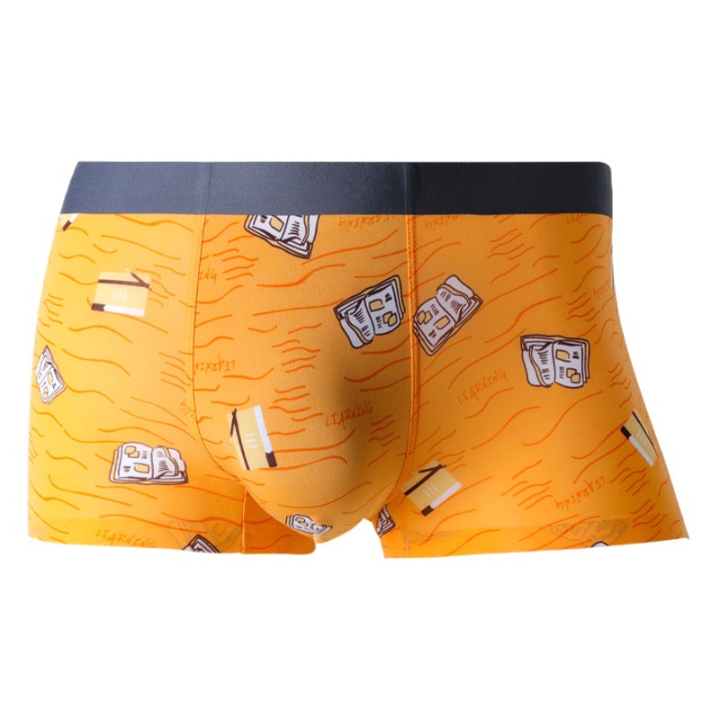 Men's Underwear Men's Boxers Ice Silk Breathable Student Traceless Fashionable plus size Summer Boxer Shorts Head Bottom Pants