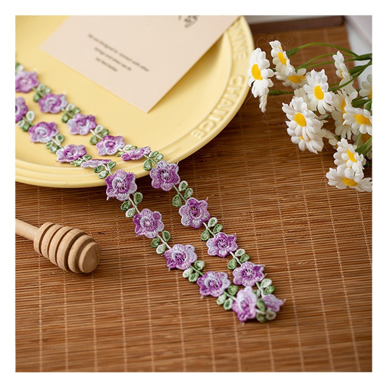 2cm wide color water soluble embroidery lace barcode clothing cheongsam Hanfu collar cuff decorative lace accessories