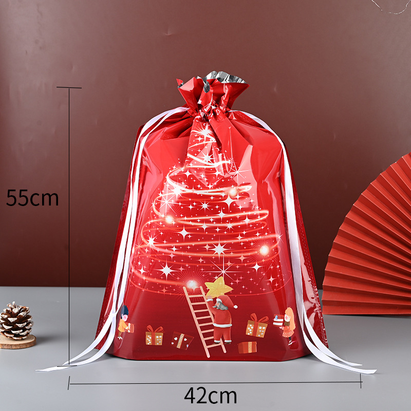 Picture of Cross-border Amazon Christmas Gift Bag Drawstring Bag Christmas Gift Packaging Bag Ping An Fruit Snowflake Crisp Bag
