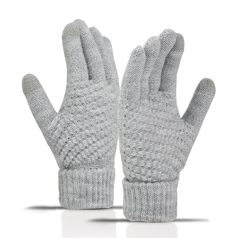Picture of New Style Gloves Cute Student Winter Velvet Windproof and Coldproof Cycling Knitted Touch Screen Warm Gloves for Women in Autumn and Winter