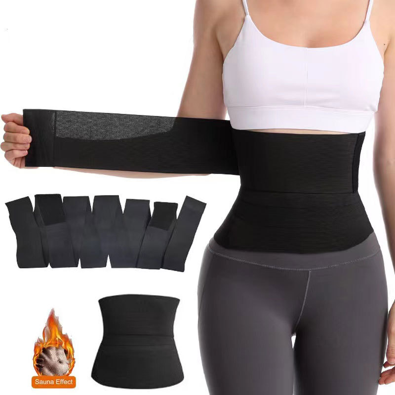 Picture of New cross-border adjustable wrappable trimmer body abdominal belt waist trainer long restraint belt belt