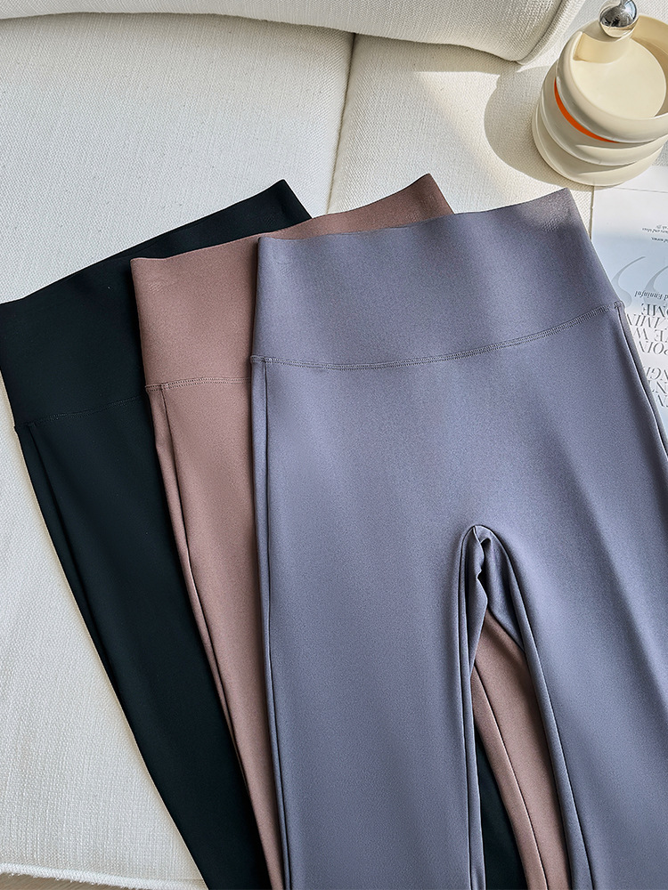 Picture of Boot-Cut Pants for Women, High-Waisted, Tummy-Tightening Leggings That Can Be Worn Outside, Thin Wide-Leg Yoga Pants, Summer Slimming Look and Tight-Fitting Flared Pants