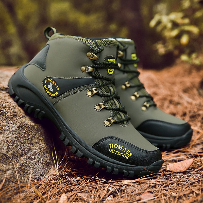 Cross-border plus size high-top outdoor men's breathable hiking shoes 2022 trend cross-country shoes sports leisure hiking shoes