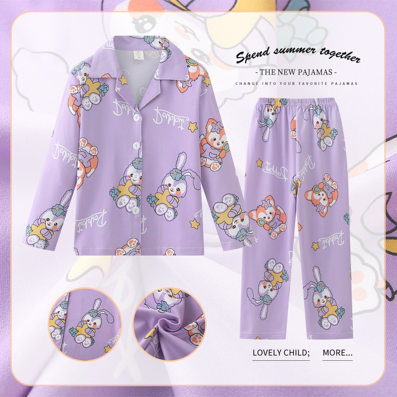 Picture of South Korea children's clothing spring and autumn children's home clothing suit summer long sleeve pajamas women's casual home clothing women's children's clothing wholesale
