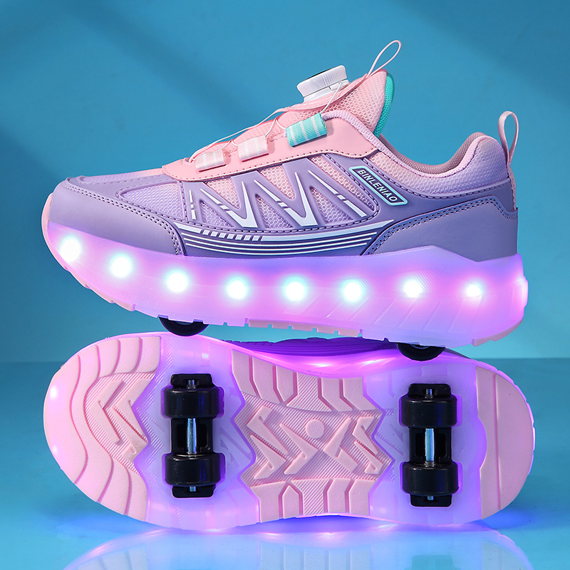 Picture of Binle Bird Children's Heal Shoes Four Wheel Summer Boys' Luminous Detachable Girls' Student's Wheeled sneaker
