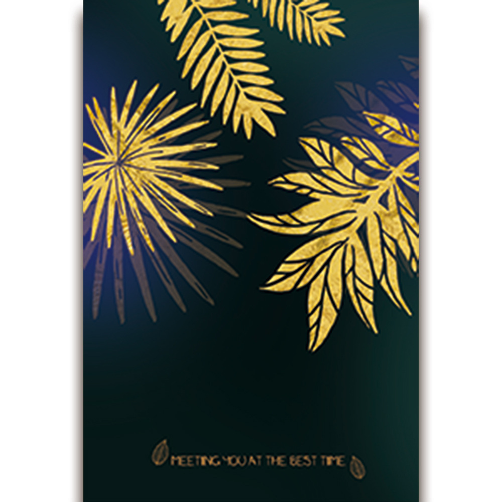 Picture of Source Factory Black Gold Leaves Living Room Hanging Painting Nordic Landscape Canvas Core Wholesale Abstract Restaurant Decorative Painting