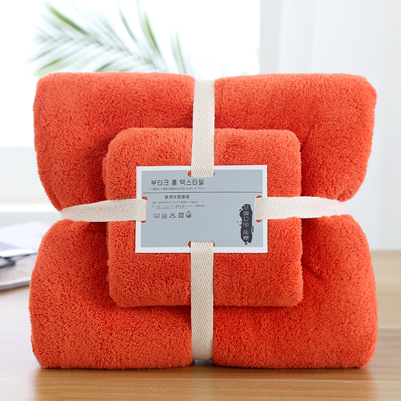 Picture of Factory wholesale coral fleece towel towel gift suit thickened mother and child towel a generation of printed logo