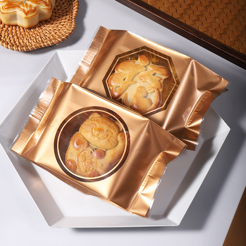 Picture of Spot Wholesale 2025 New Mooncake Packaging Bag 50g 100g Egg Yolk Crisp Mid-Autumn Mooncake Machine-Sealed Packaging Bag