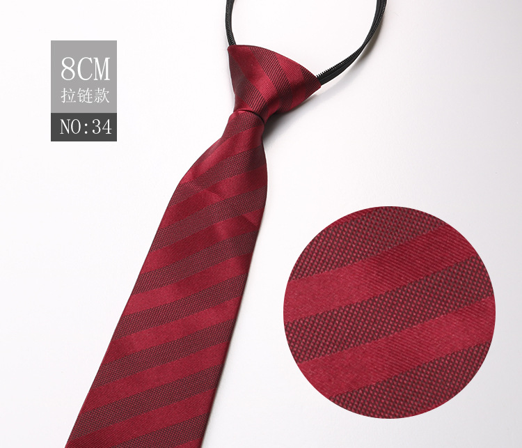 Picture of Factory Black Men's Tie Striped Blue Business Tie Lazy People Knot Free Zipper Tie in stock Wholesale
