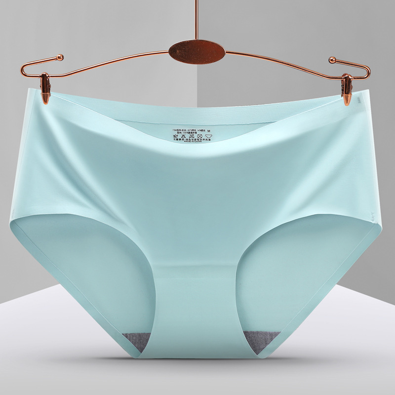 Picture of Explosions seamless one-piece ice silk panties ladies solid color breathable mid-waist cotton crotch girls' briefs manufacturers