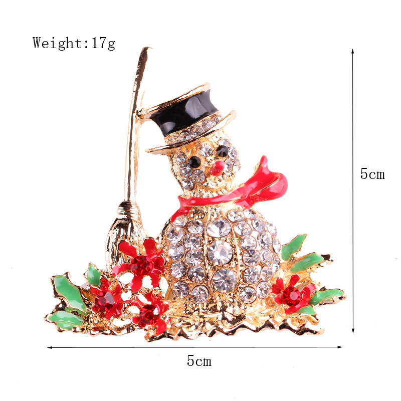 Picture of Lanhao European and American New Fashion Christmas Brooch Christmas Tree Shoes Elk Wreath Snowflake Bell Pin Women